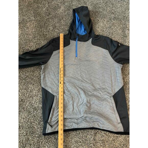 Under Armour ColdGear Reactor Fitted Pullover Hoodie Black/Gray/Blue Men XL - Picture 8 of 8